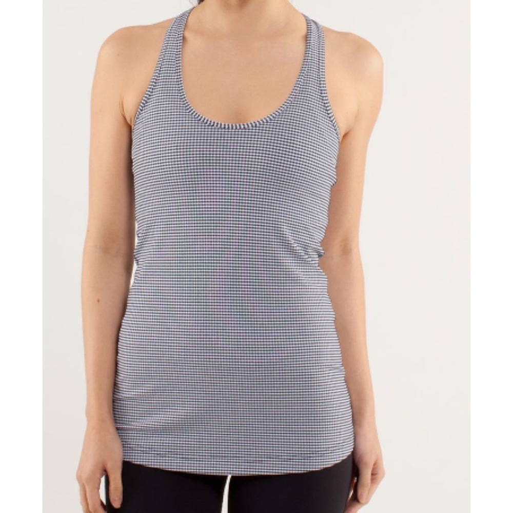 Lululemon Cool Racerback Gingham Tank in Inkwell